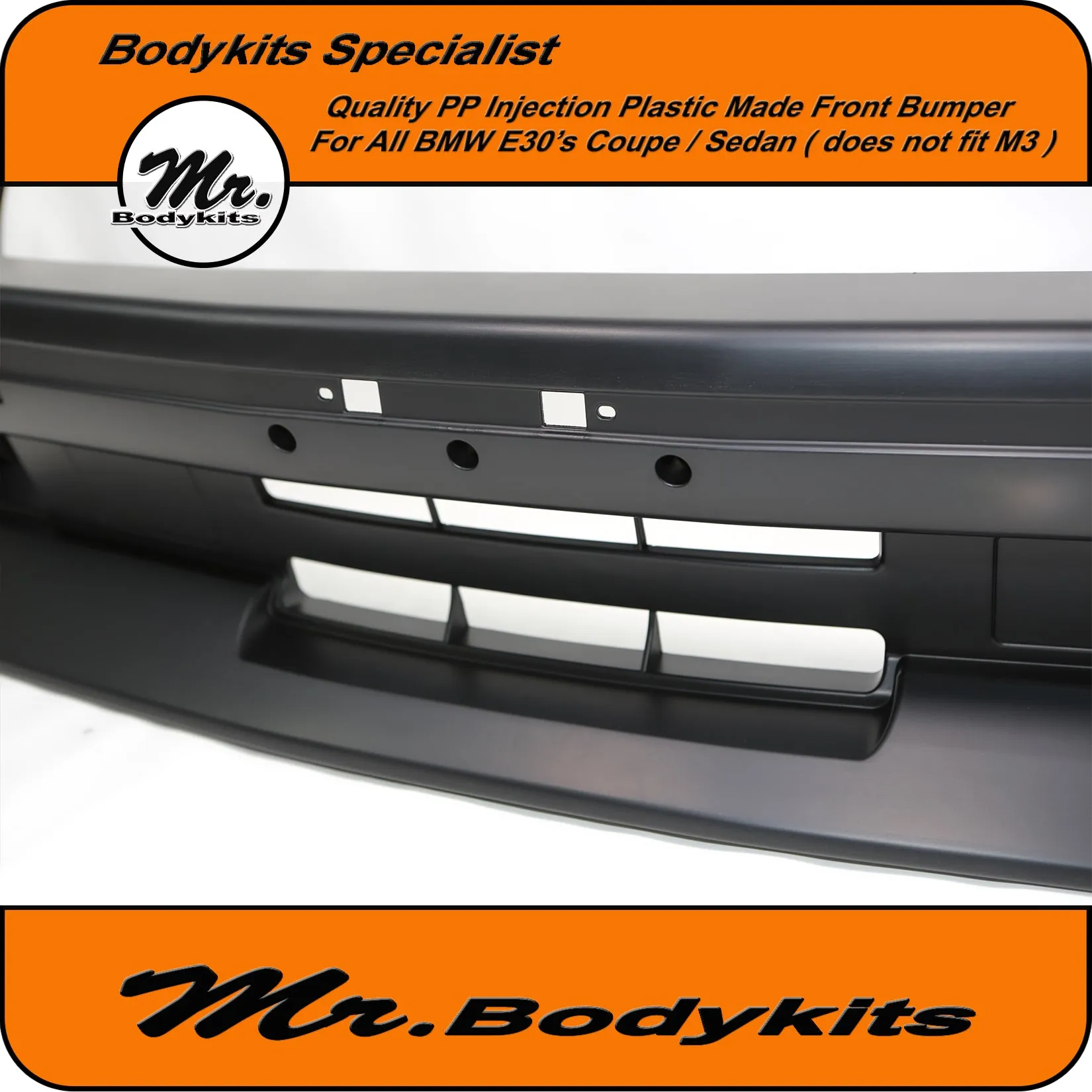 Plastic BMW E30 M3 Style Front Bumper Spoiler For Coupe Sedan Convertible by Mr Bodykits