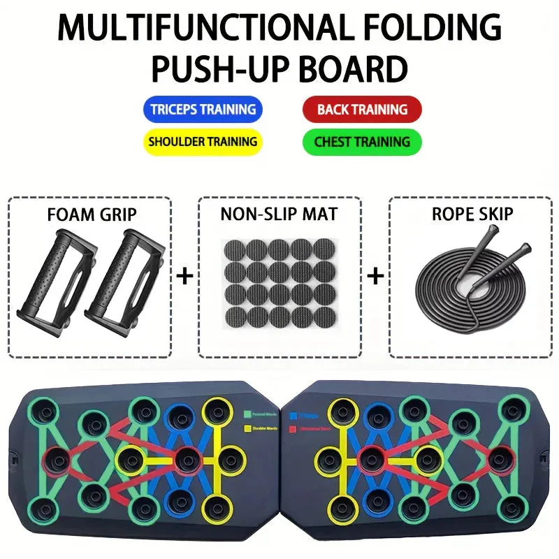 Portable Foldable Push-Up Board Set Multifunctional Fitness Equipment for Chest