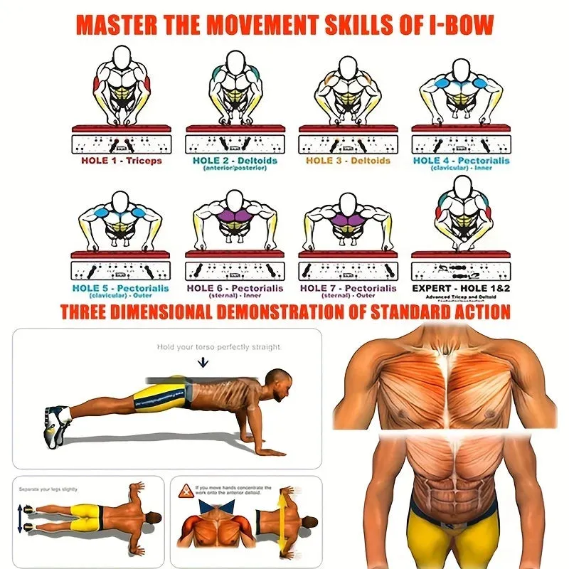 Portable Foldable Push-Up Board Set Multifunctional Fitness Equipment for Chest