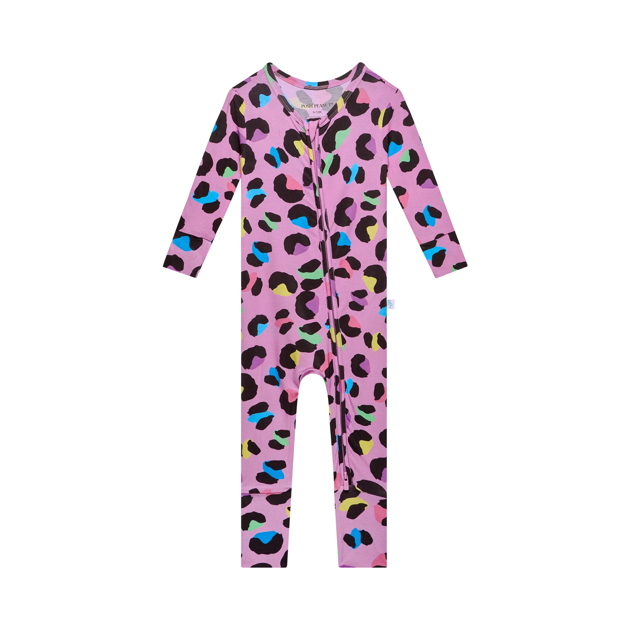 Posh Peanut Convertible Baby Romper Baby Zippered One Piece in Electric Leopard