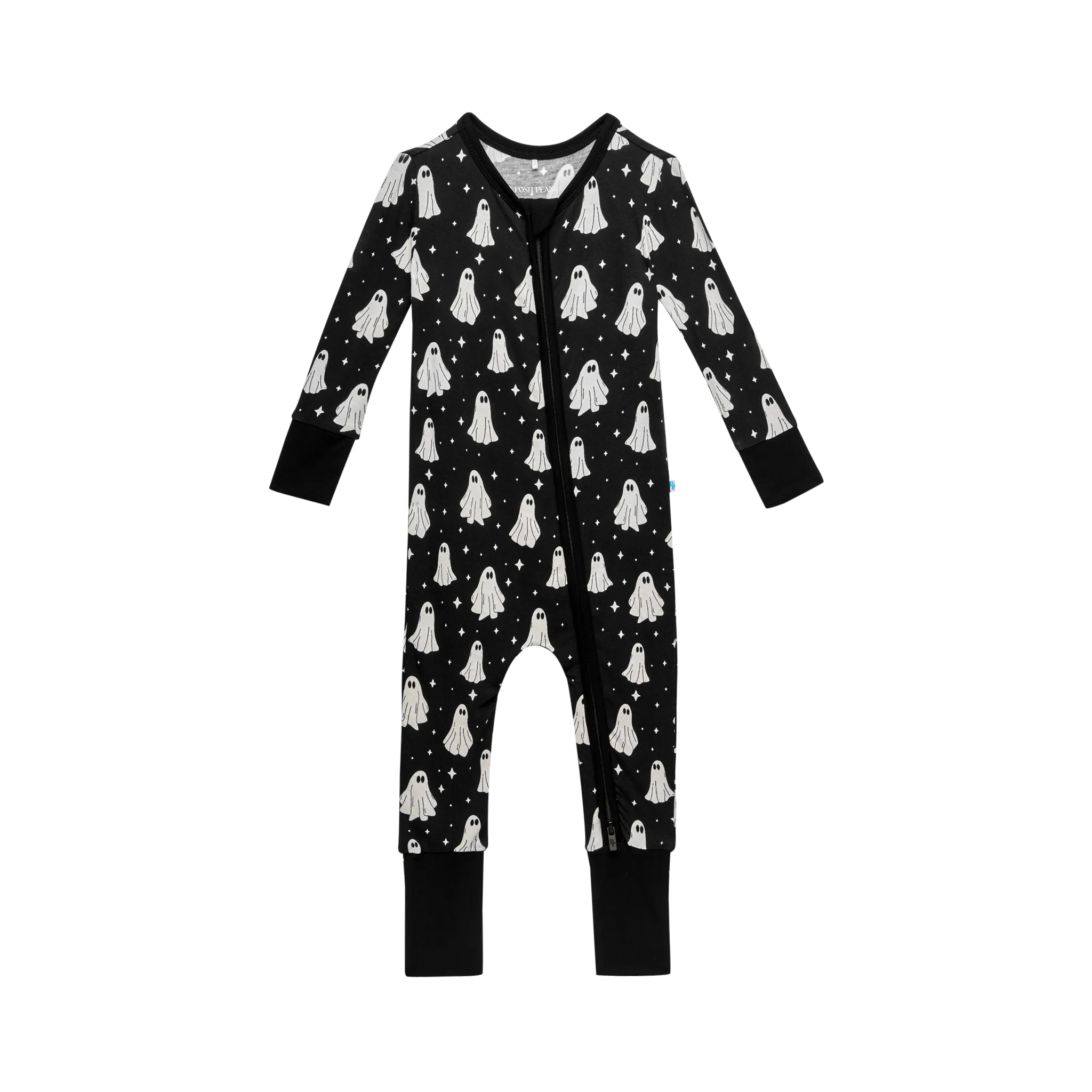 Posh Peanut Halloween Convertible Romper Zippered One Piece in Ghostly (Glow-in-the-Dark)