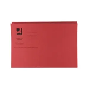 Q-Connect Square Cut Folder Lightweight 180gsm Foolscap Red (Pack of 100)