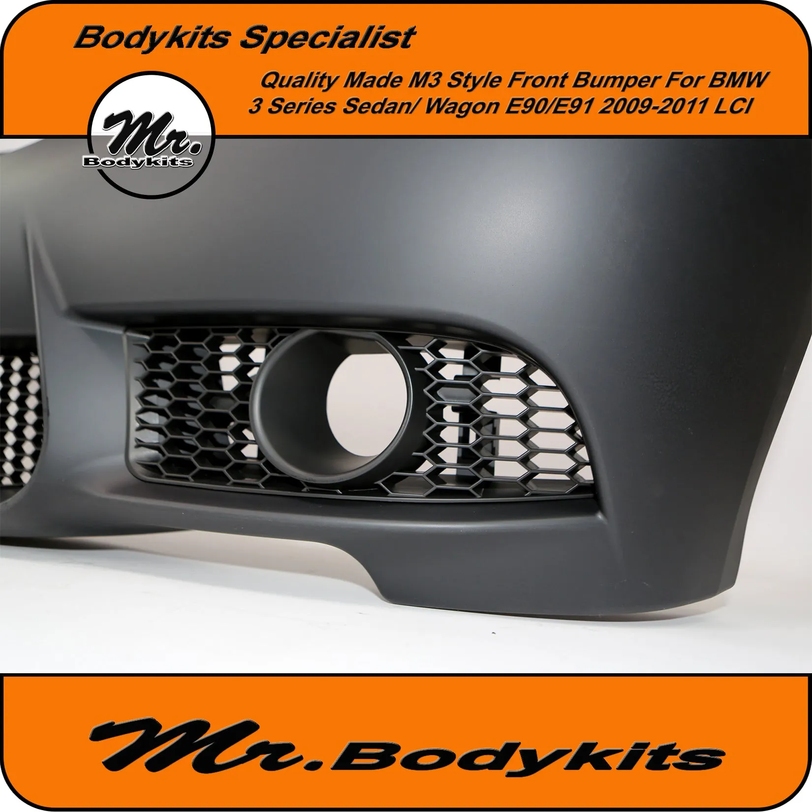 Quality BMW 3 Series E90/E91 (non-M3) 2009-2011 LCI M3 Style Front Bumper