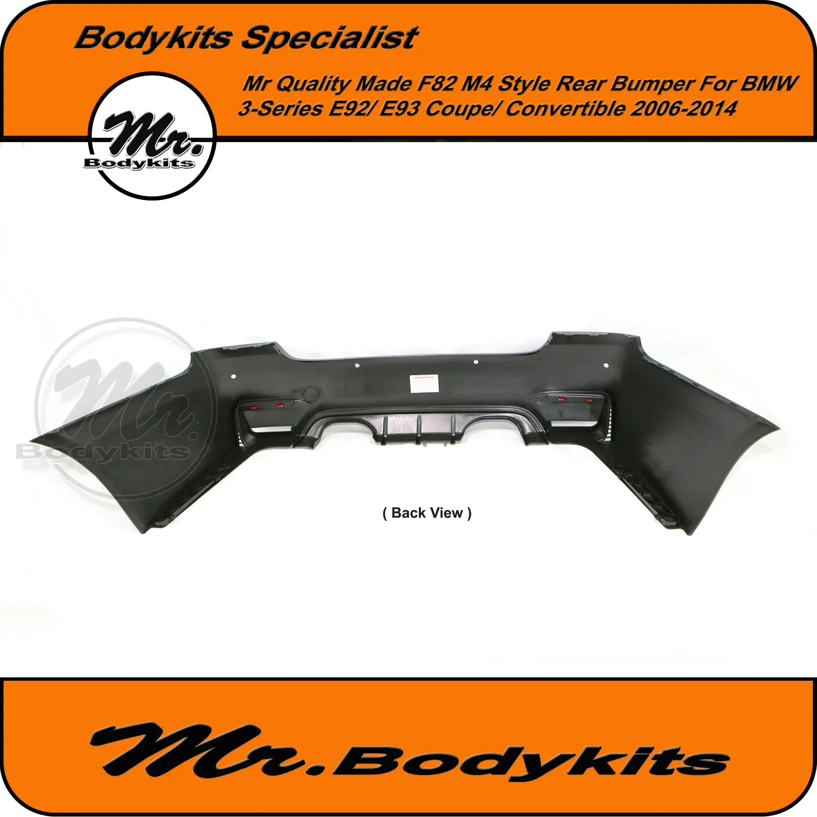 Quality F82 M4 Style Plastic Made Rear Bumper For BMW 3 Series E92/E93 (non M3) 06-14