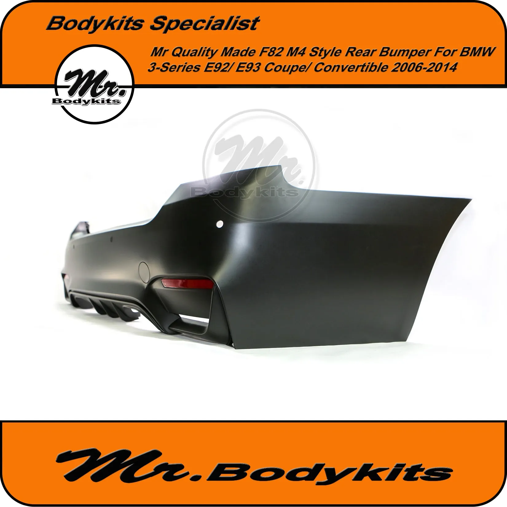 Quality F82 M4 Style Plastic Made Rear Bumper For BMW 3 Series E92/E93 (non M3) 06-14