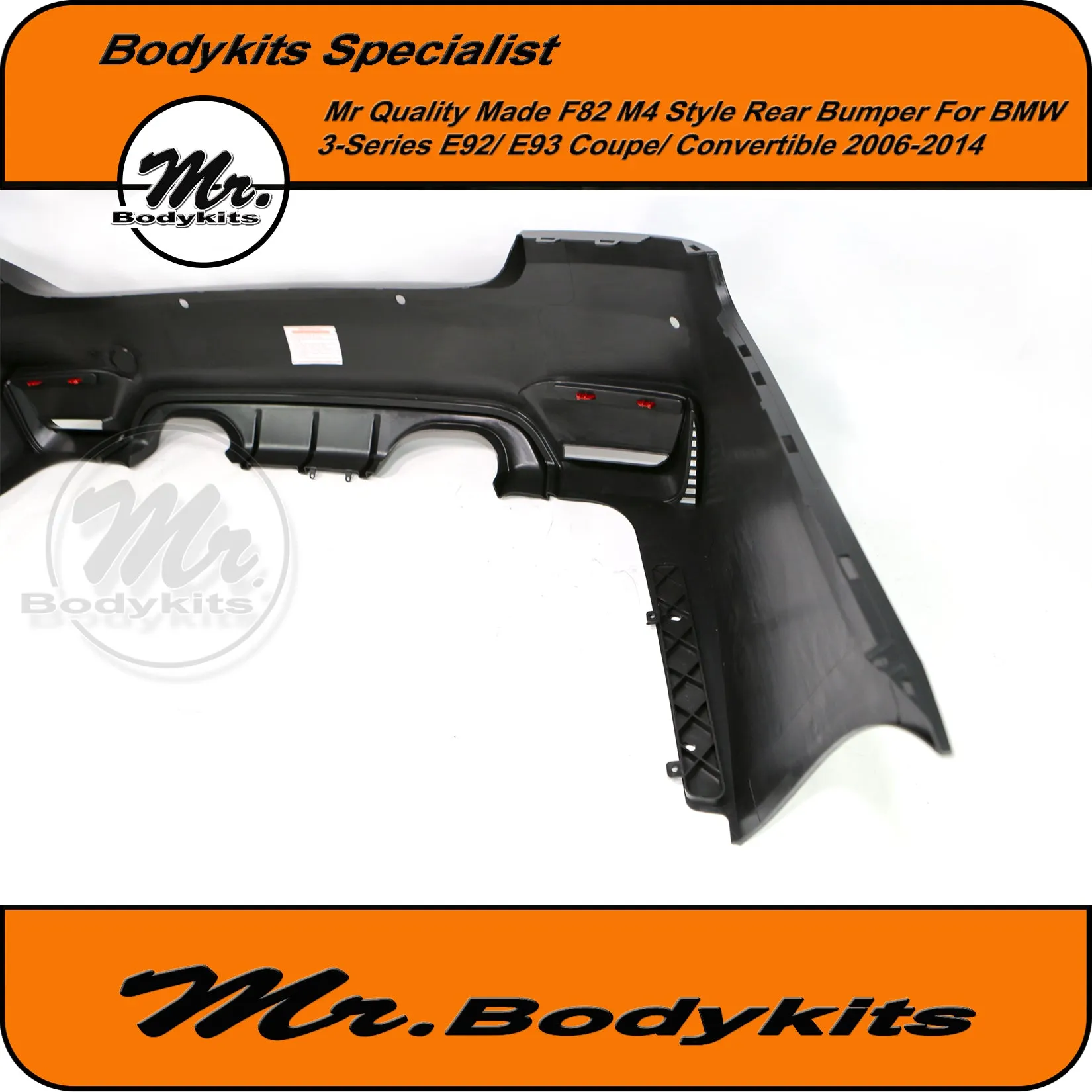 Quality F82 M4 Style Plastic Made Rear Bumper For BMW 3 Series E92/E93 (non M3) 06-14