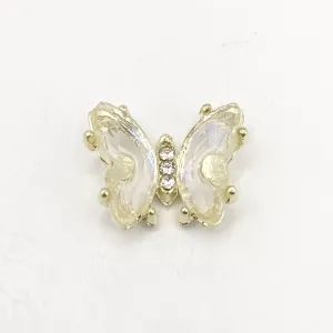 Queen - Nail Charms 10pc - #039 Gold White Butterflies