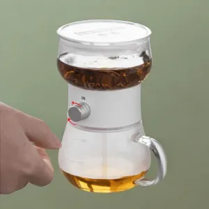 QuickEase Travel Tea Maker: Portable One-Touch Brew & Separate Cup for Effortless Tea Brewing on the Go