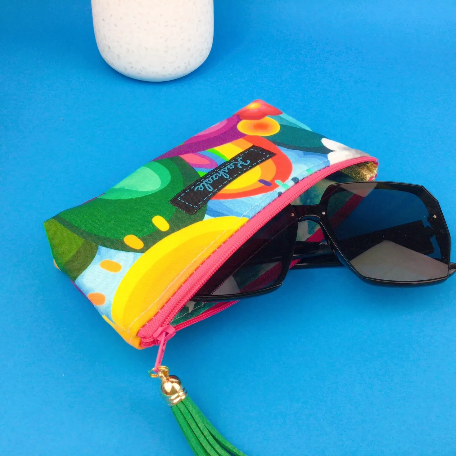 Rainbow Land Sunglasses bag, glasses case. Kasey Rainbow Design