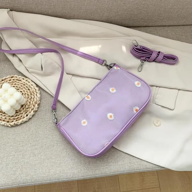 Realaiot Women Small Fresh Floral Printed Vertical Square Shoulder Bags Female Fashion PU Leather Shopping Crossbody Messenger Bags