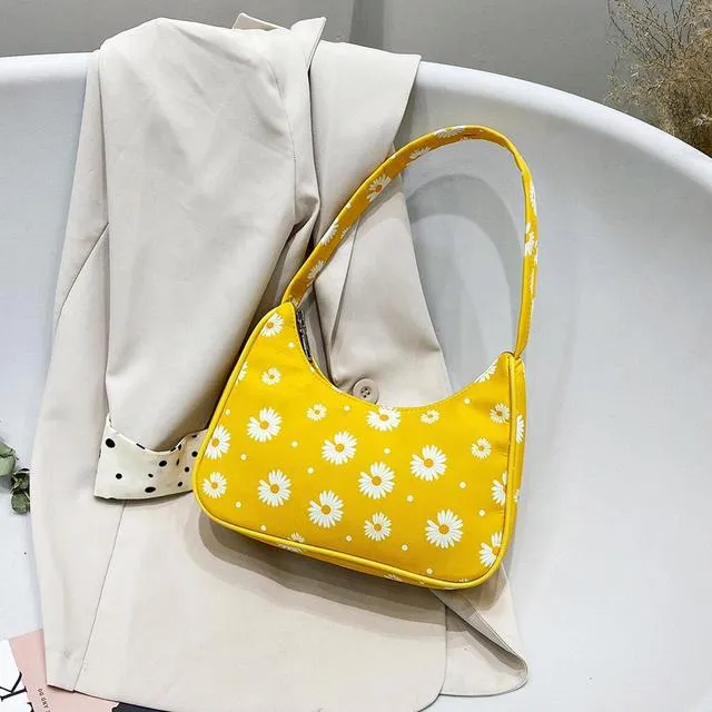 Realaiot Women Small Fresh Floral Printed Vertical Square Shoulder Bags Female Fashion PU Leather Shopping Crossbody Messenger Bags