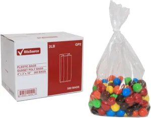 RiteSource - 4"   2" x 10" Clear 2 lb Poly Bags, 500/bx - GP2