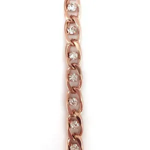 Rose Gold Solitaire Crystal Chain by the Inch (#924RG)