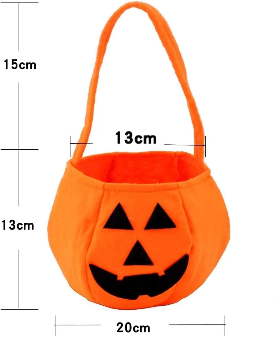 Rozi Decoration Pumpkin Basket for Halloween Set of 2 Pcs Halloween Basket Cat | Halloween Decoration Things | Pumpkin Candy Basket