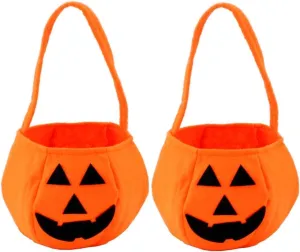 Rozi Decoration Pumpkin Basket for Halloween Set of 2 Pcs Halloween Basket Cat | Halloween Decoration Things | Pumpkin Candy Basket