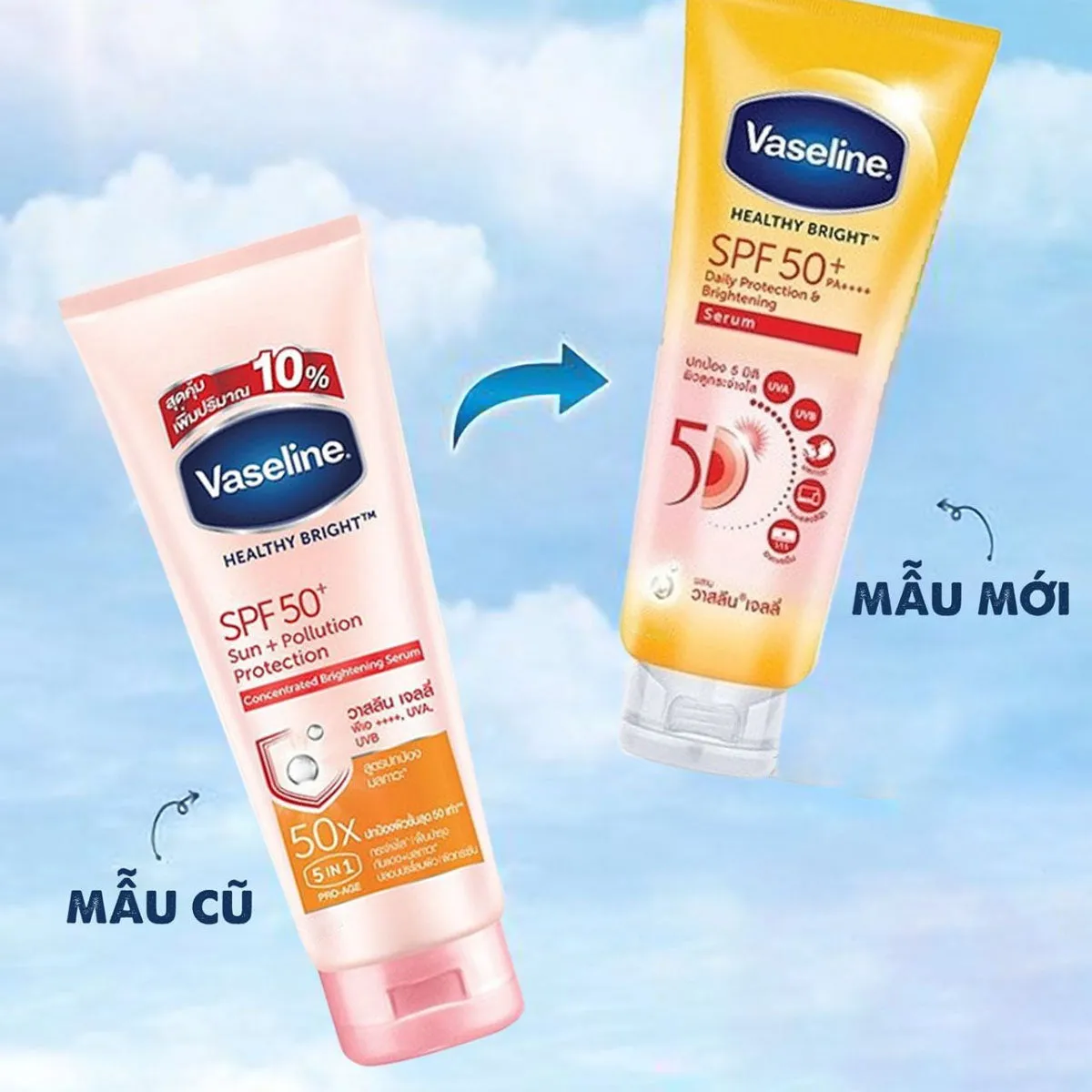 Sữa Dưỡng Thể Vaseline 50x Trắng Da Chống Nắng SPF50  300ml
