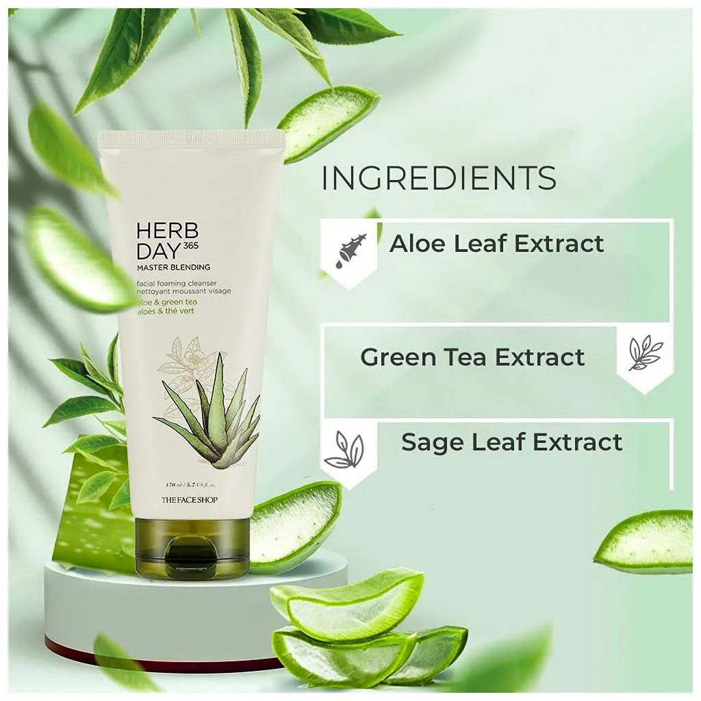 Sữa Rửa Mặt The Face Shop Herb Day 365 Nha Đam 170ml