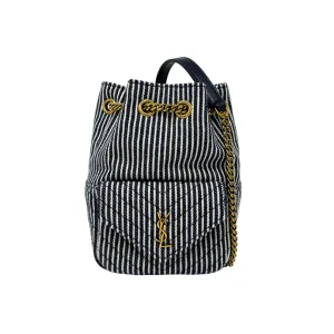 Saint Laurent Nano Bucket Striped Denim