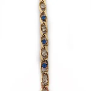 Sapphire Crystals in Gold Chain by the Inch (#922)