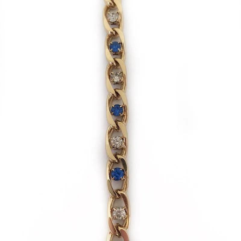 Sapphire Crystals in Gold Chain by the Inch (#922)