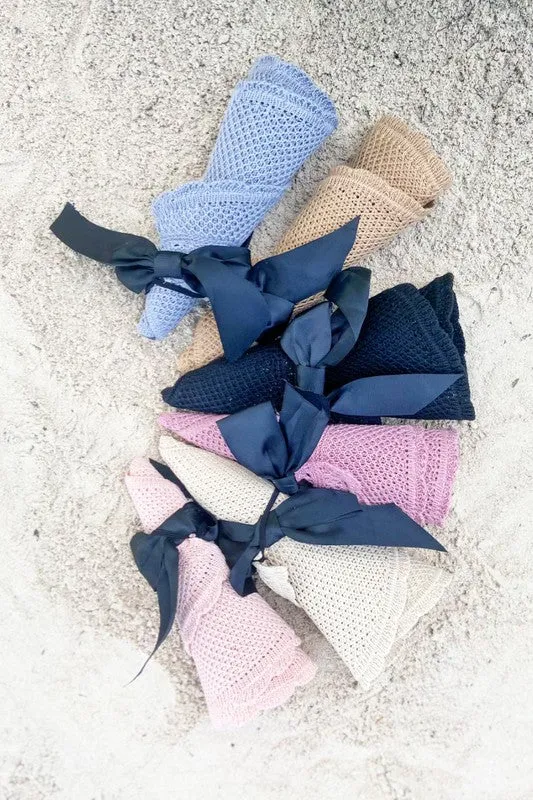 Satin Bow Foldable Summer Sun Visor