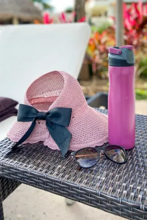 Satin Bow Foldable Summer Sun Visor
