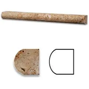 Scabos Travertine Honed 1 X 12 Dome Liner Trim Molding - Box of 5 pcs.