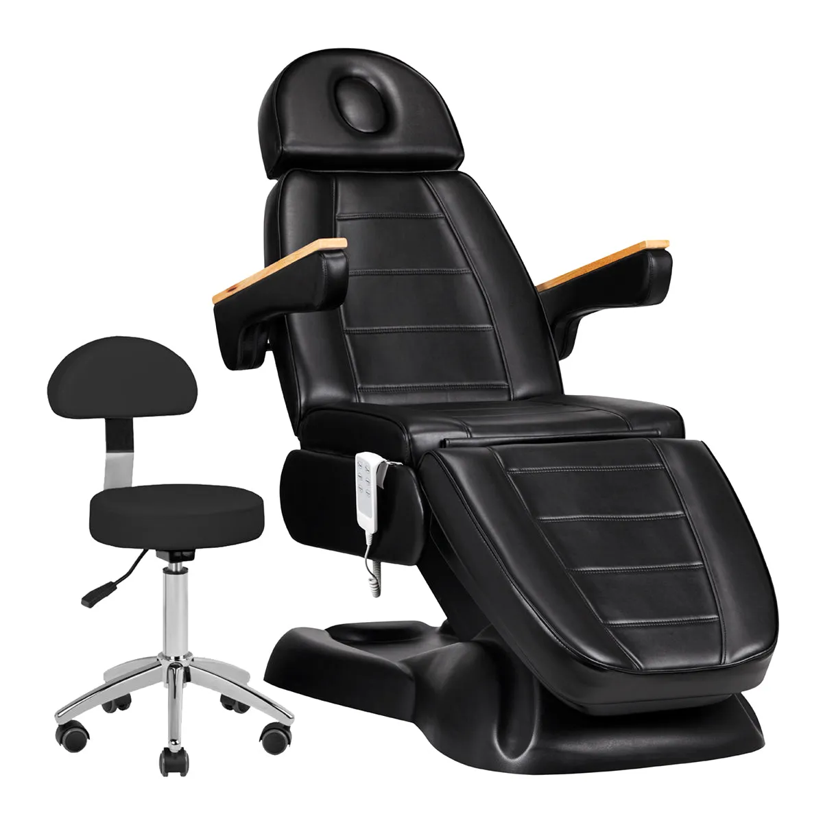 Sillon Electric Cosmetic Chair Lux 273B   Stool 304 Black