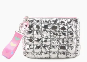 SILVER HEART SCRUNCH WRISTLET