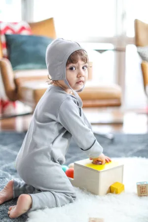Smart Footed One-Piece   Bib - Gray