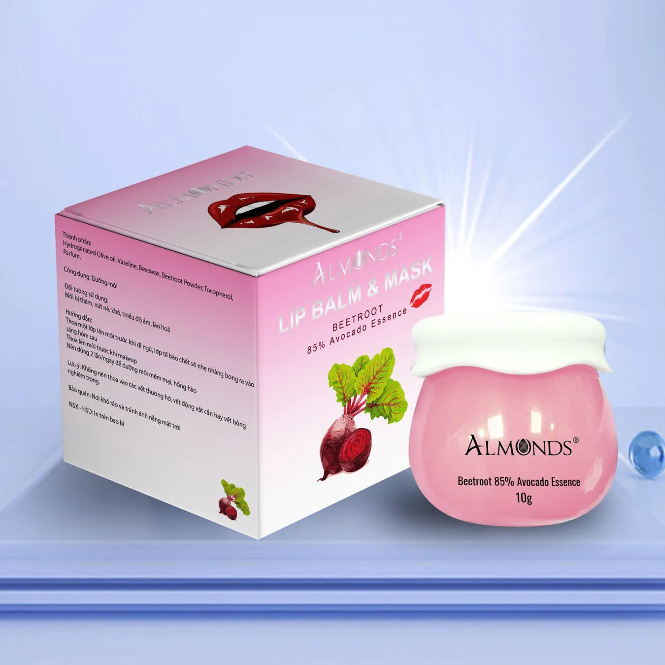 Sáp Giảm Thâm Môi Tinh Chất Củ Dền Almonds 10g
