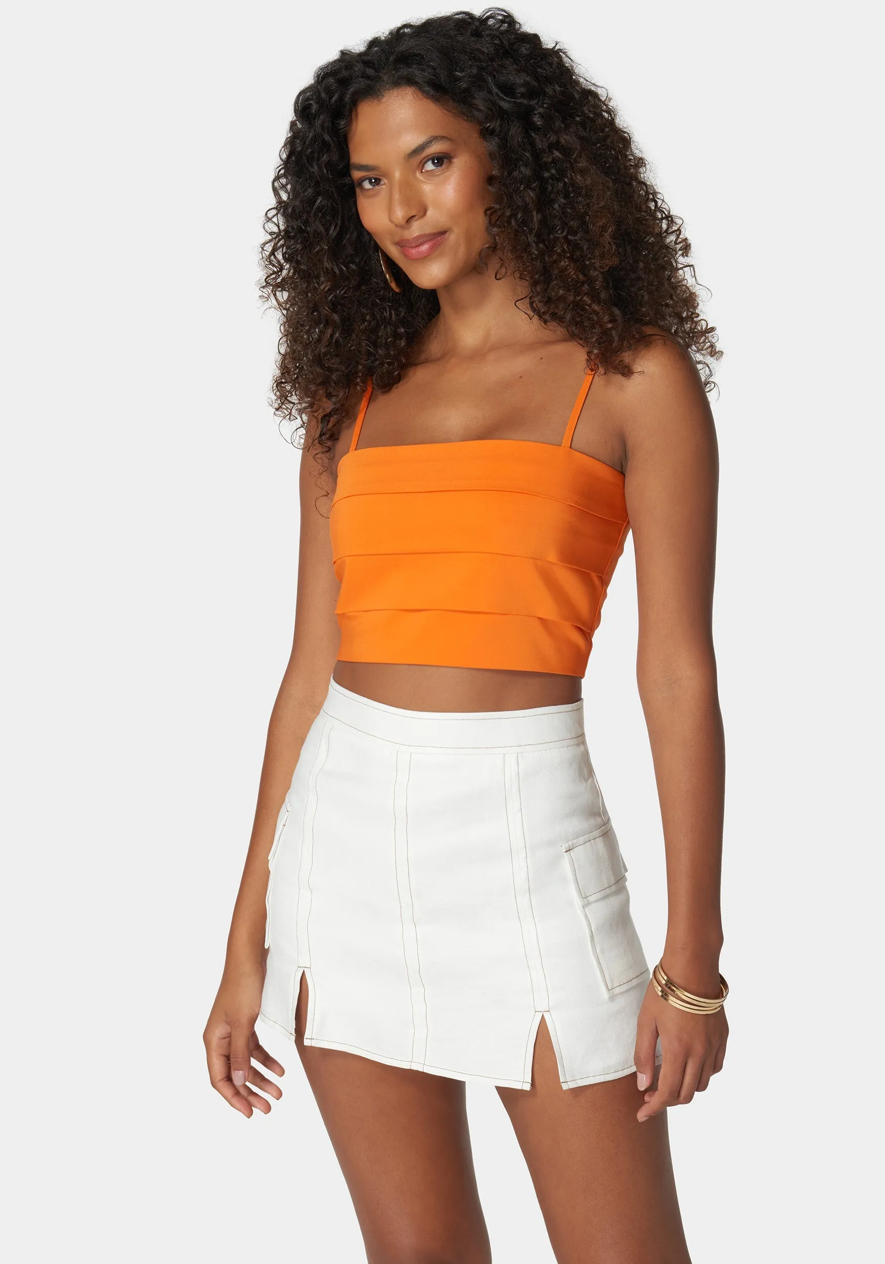 Spaghetti Strap Pleated Top