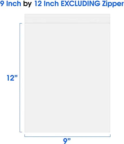 Spartan Industrial - 9” X 12” (200/500 Pack) 2 Mil Clear Re-closable Zip Plastic Poly Bags with Resealable Lock Seal Zipper