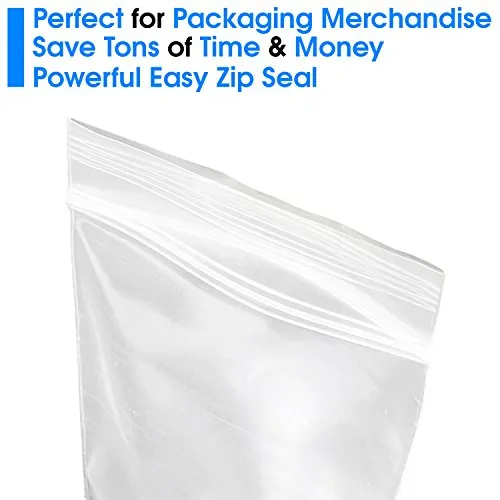 Spartan Industrial - 9” X 12” (200/500 Pack) 2 Mil Clear Re-closable Zip Plastic Poly Bags with Resealable Lock Seal Zipper