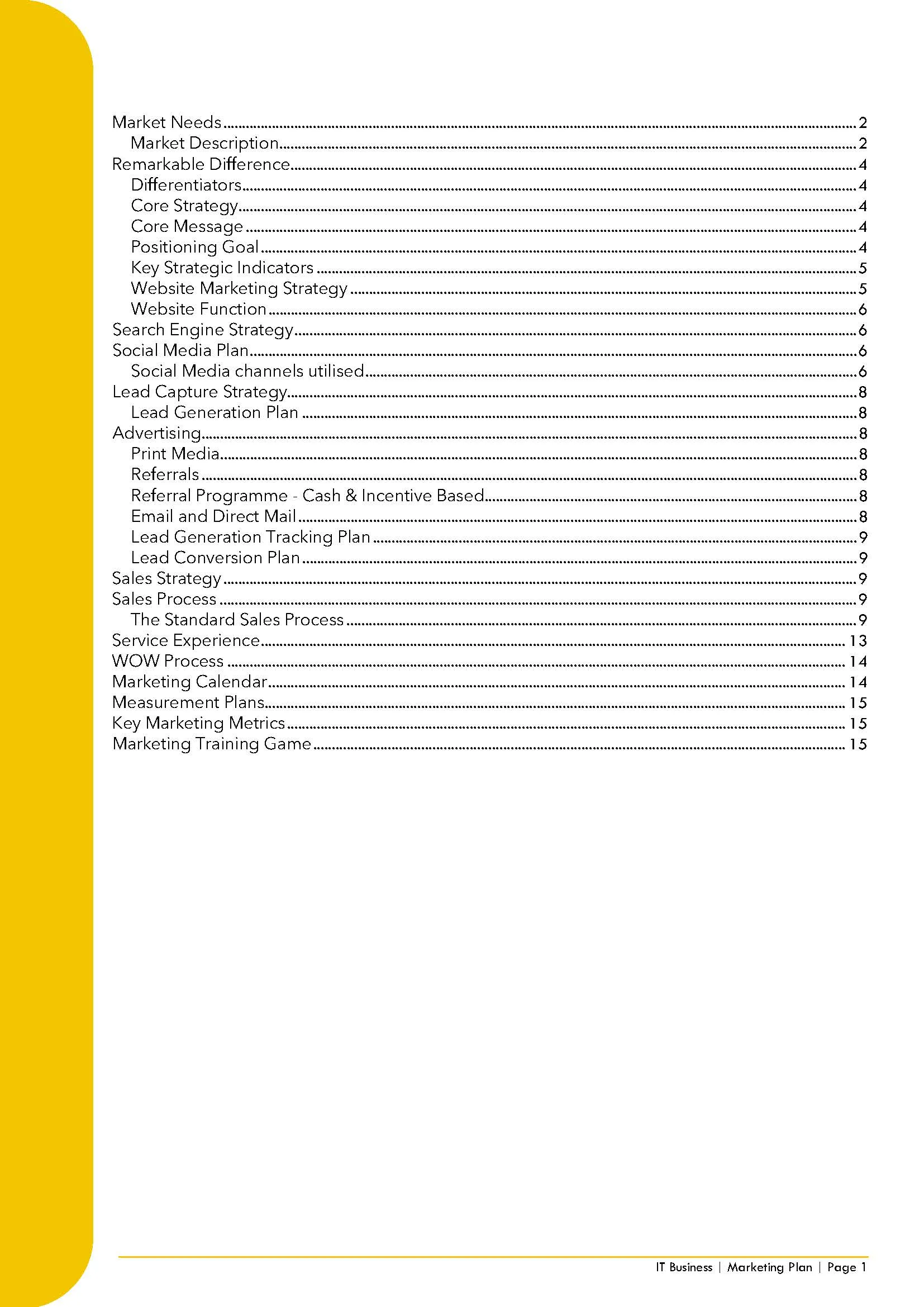 Startup IT Solutions Sales & Marketing Plan Template