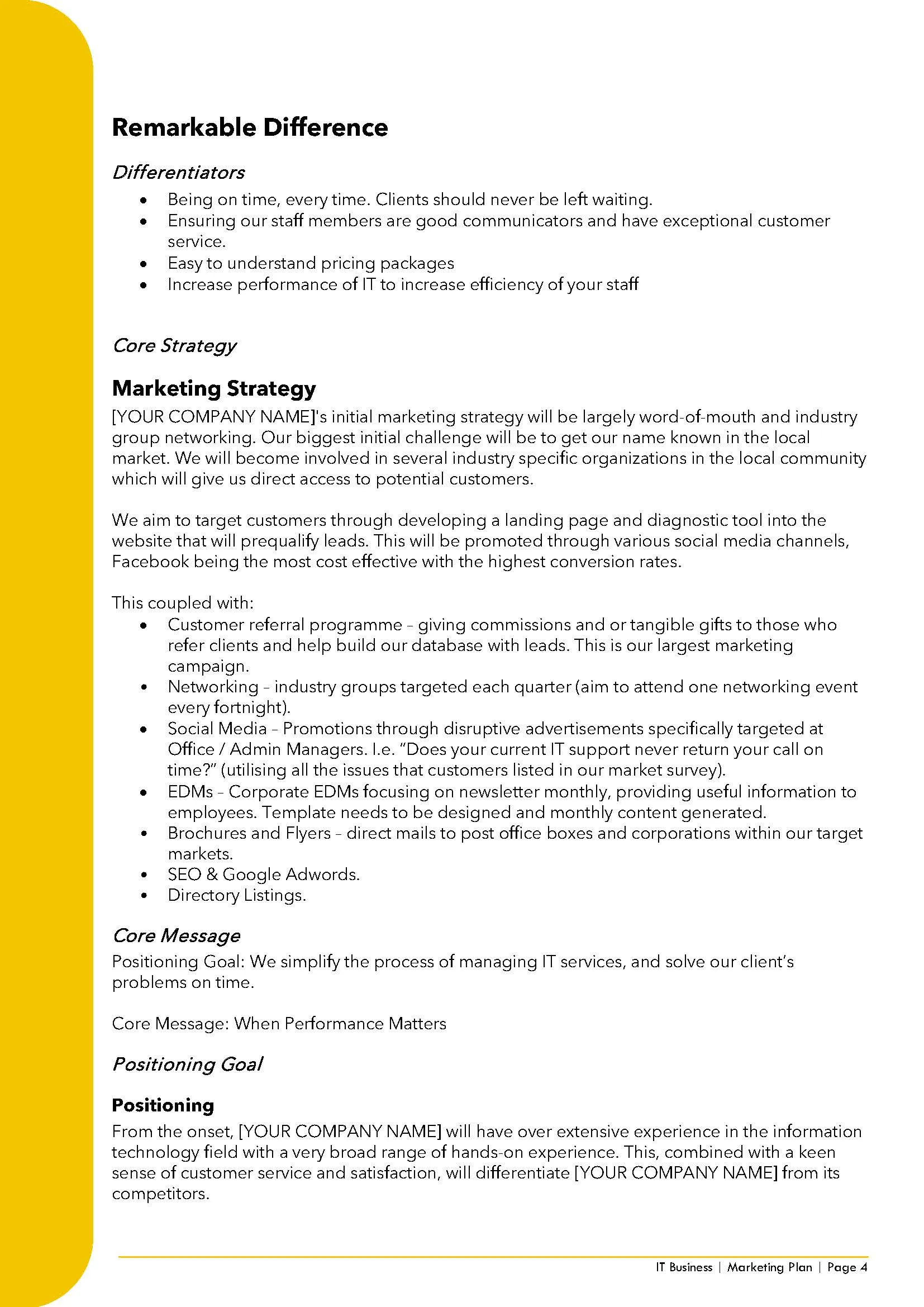Startup IT Solutions Sales & Marketing Plan Template