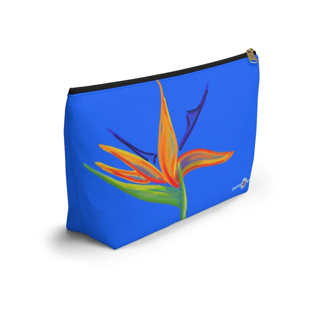 T-Bottom Accessory Pouch: Electric Bird of Paradise - Sky