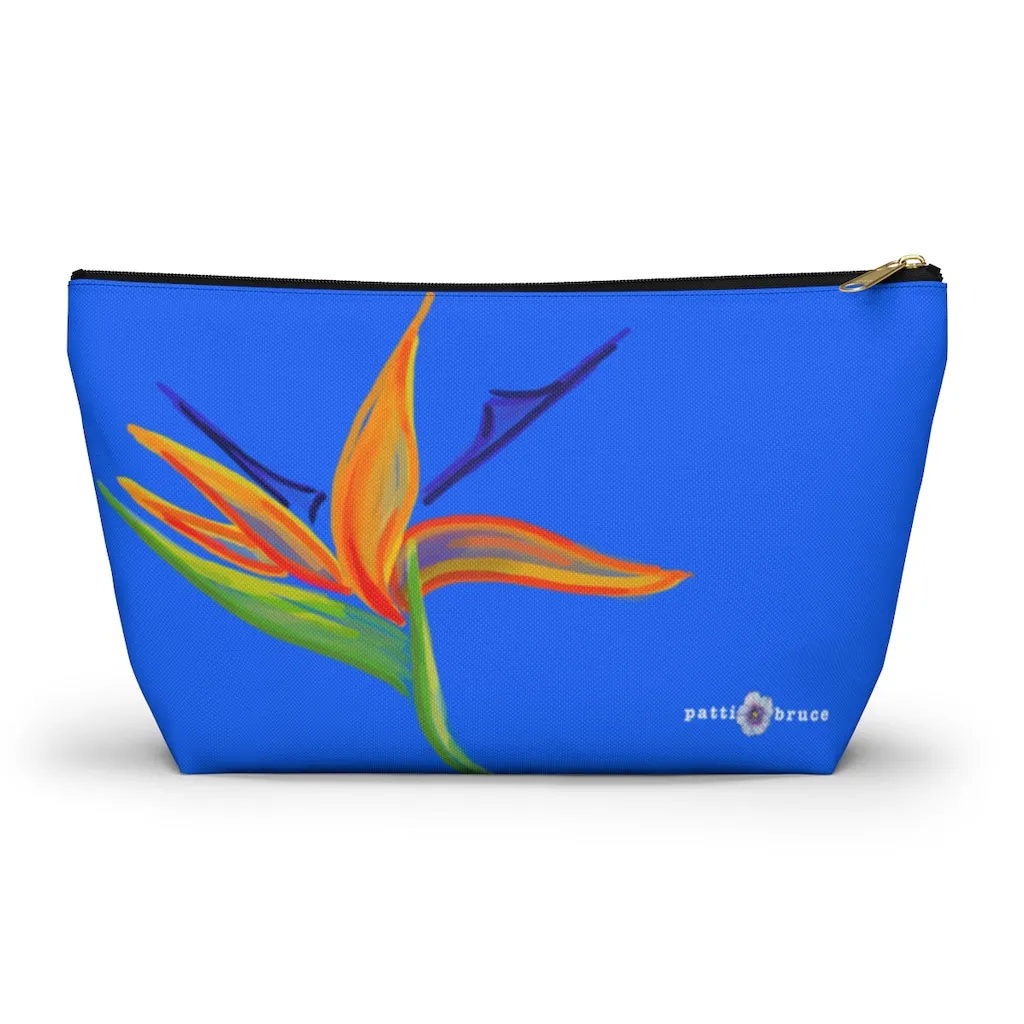 T-Bottom Accessory Pouch: Electric Bird of Paradise - Sky