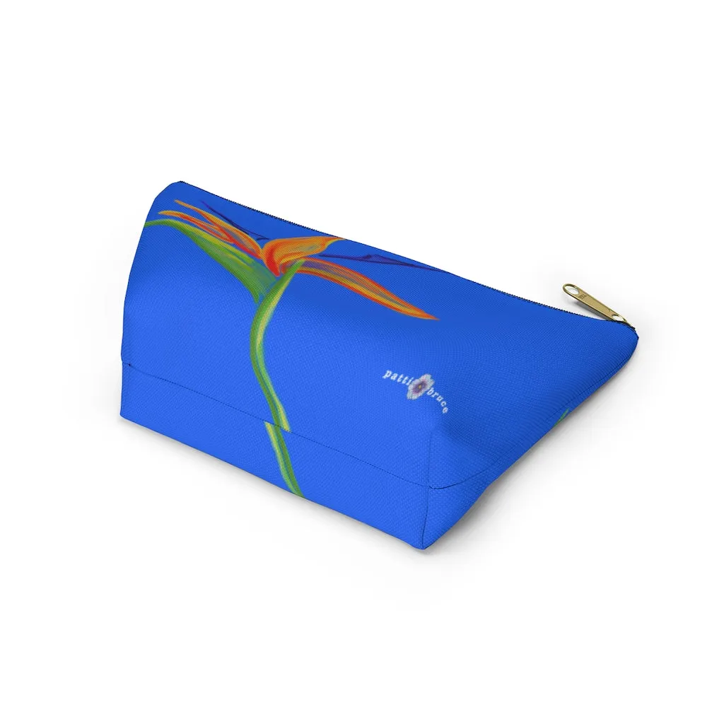 T-Bottom Accessory Pouch: Electric Bird of Paradise - Sky