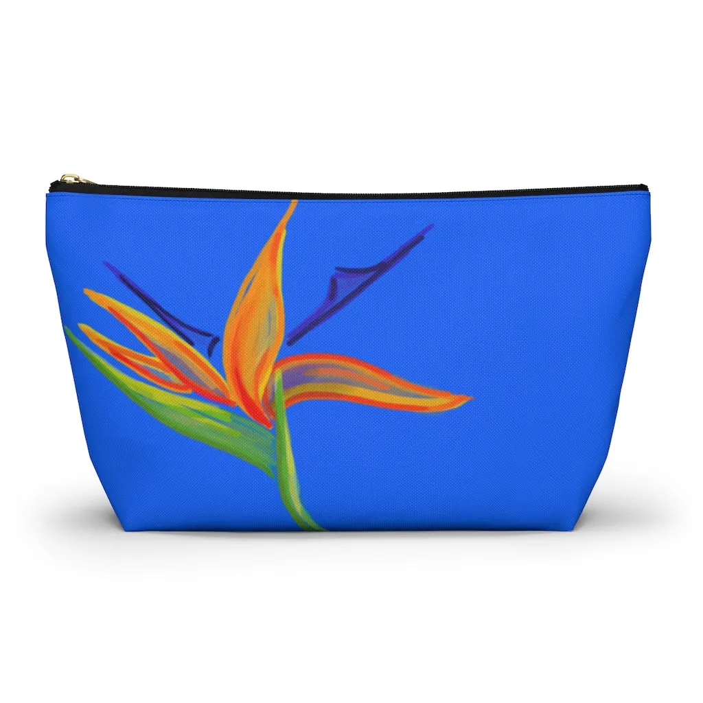 T-Bottom Accessory Pouch: Electric Bird of Paradise - Sky