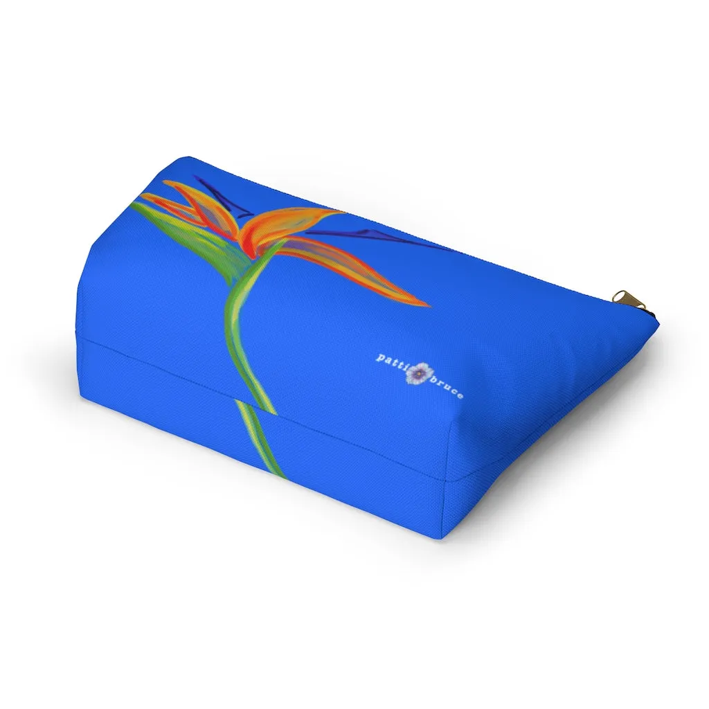 T-Bottom Accessory Pouch: Electric Bird of Paradise - Sky