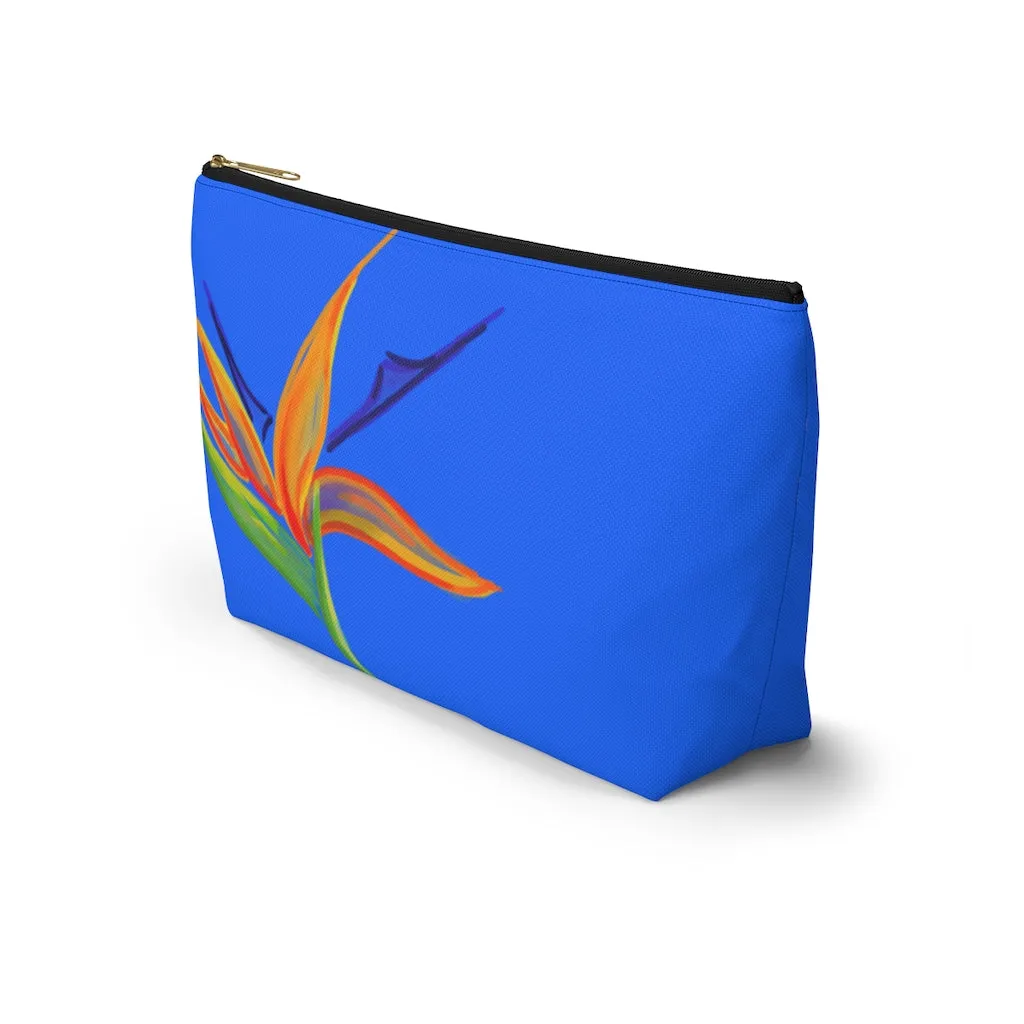 T-Bottom Accessory Pouch: Electric Bird of Paradise - Sky