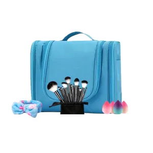 Teffy Beauty Glam - Glam Cosmetic Bag - Makeup & Toiletry Essentials for Women & Men - Blue