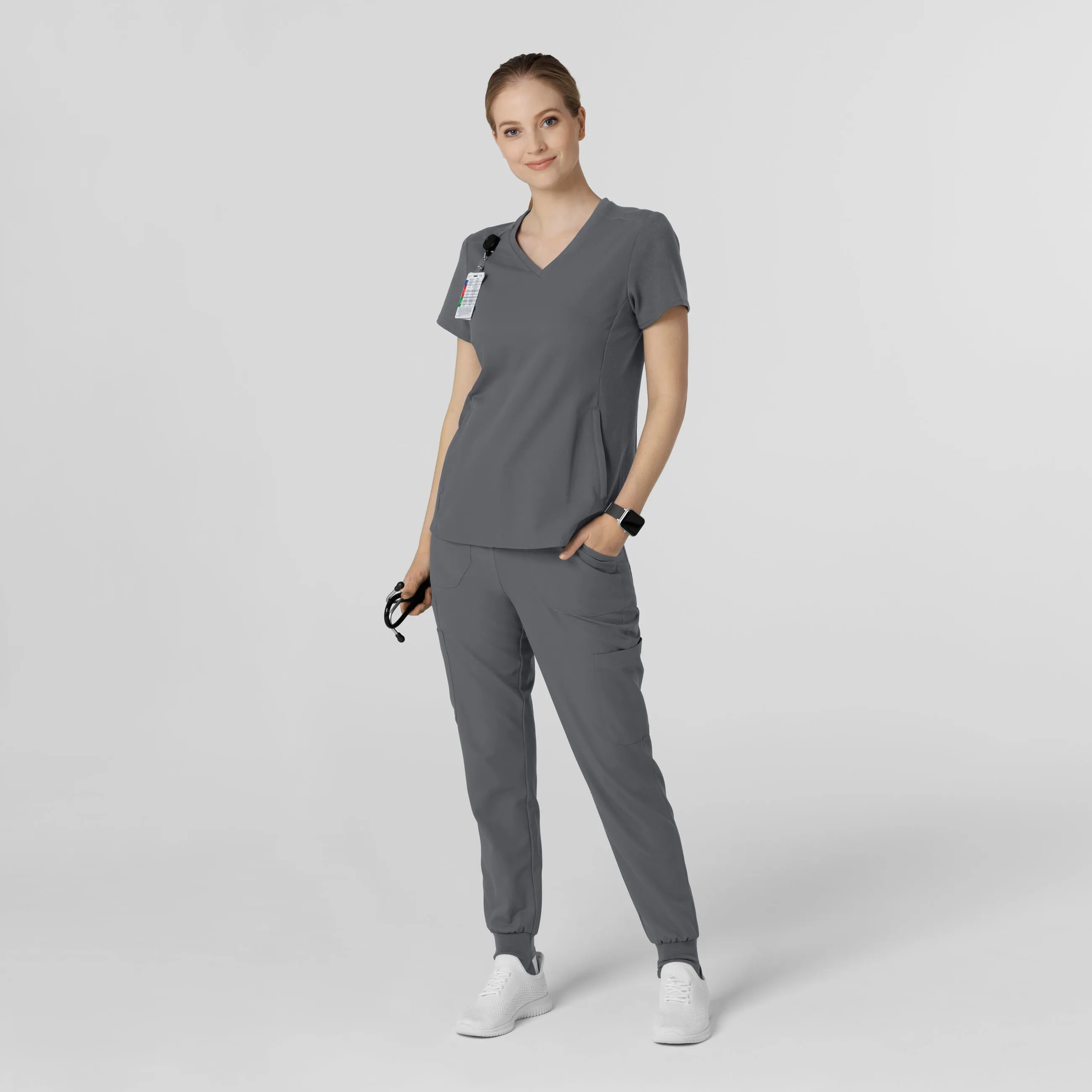 Thrive 5522 Convertible Stirrup Jogger Scrub Pants Pewter