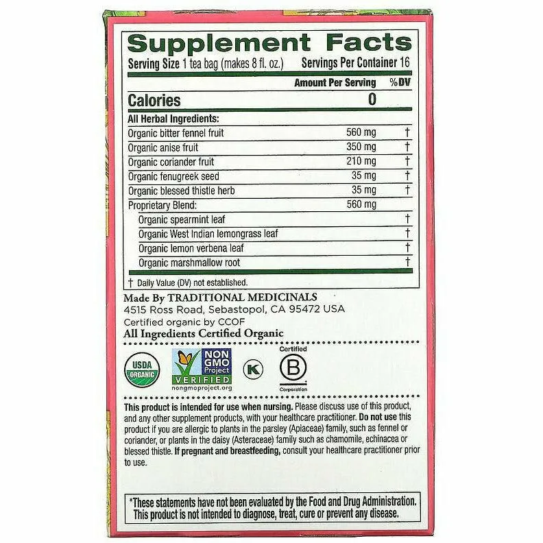 Traditional Medicinals - Organic Mother's Milk Caffeine Free - Tea Bags