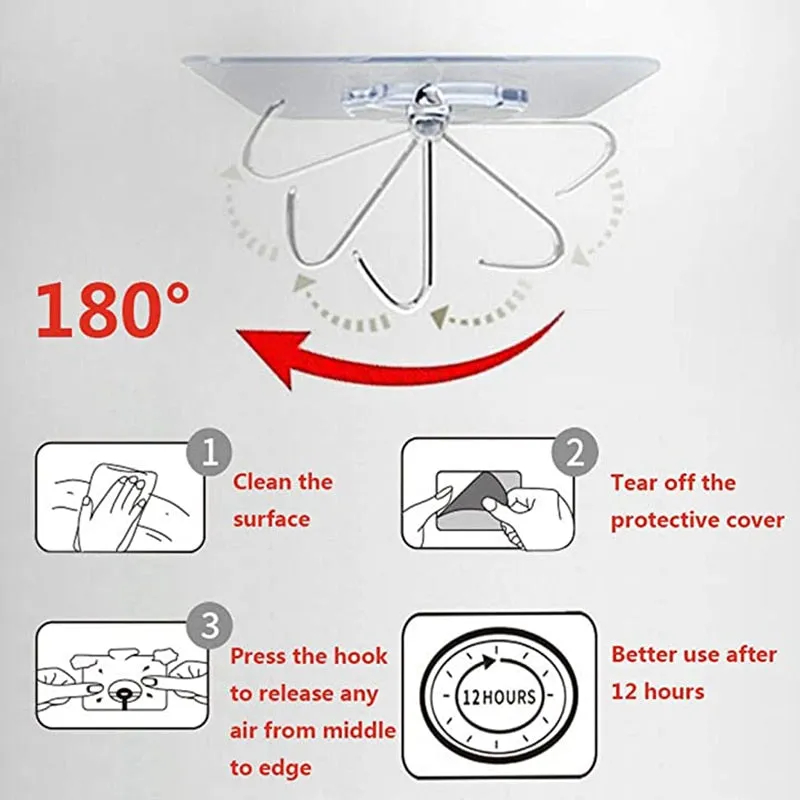 Transparent Hooks for Bathroom Self Adhesive Door Wall Hook Hanger Suction for Kitchen Storage Garlands Towel Hanging Hooks
