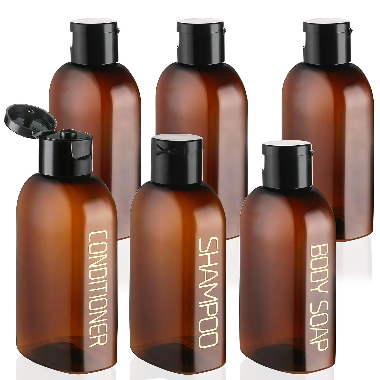 Travel Bottles for Toiletries 4Pcs 3.4Oz Travel Shampoo and Conditioner Bottles TSA Approved Travel Size Containers Leak Proof Small Plastic Squeeze Bottles with Flip Cap