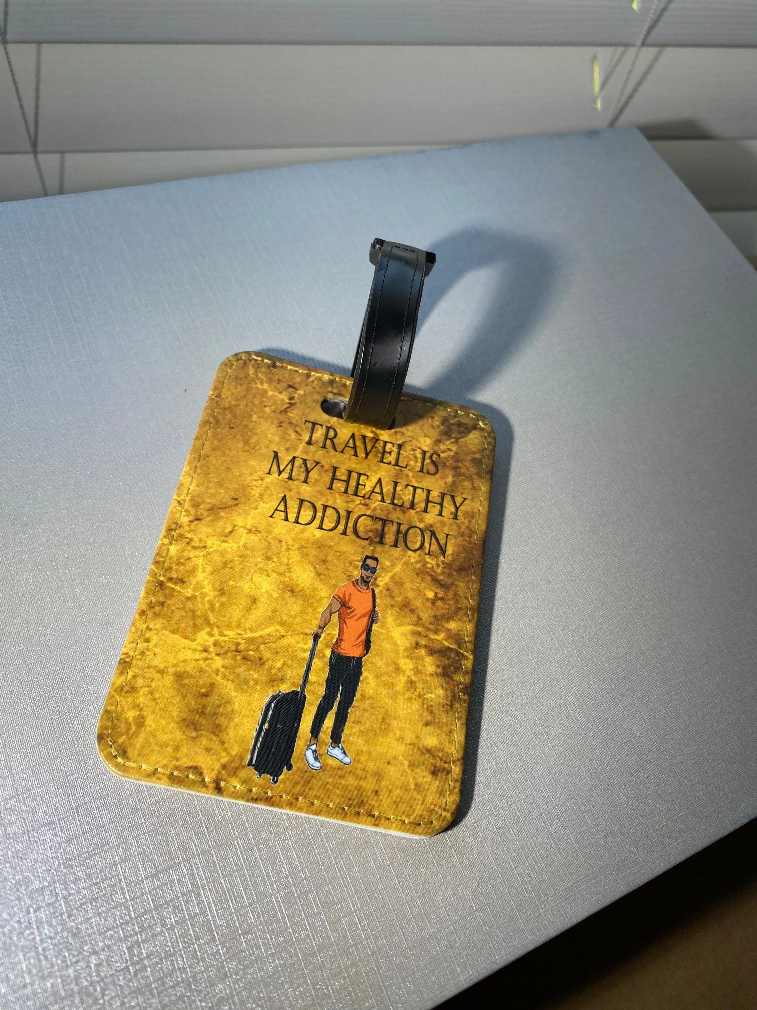 Travel is my Healthy Addiction (Men) Personalized Passport cover and Luggage Tag -$25 a set
