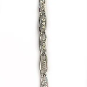 Triple Austrian Crystals in Silver Chain by the Inch (#3030)