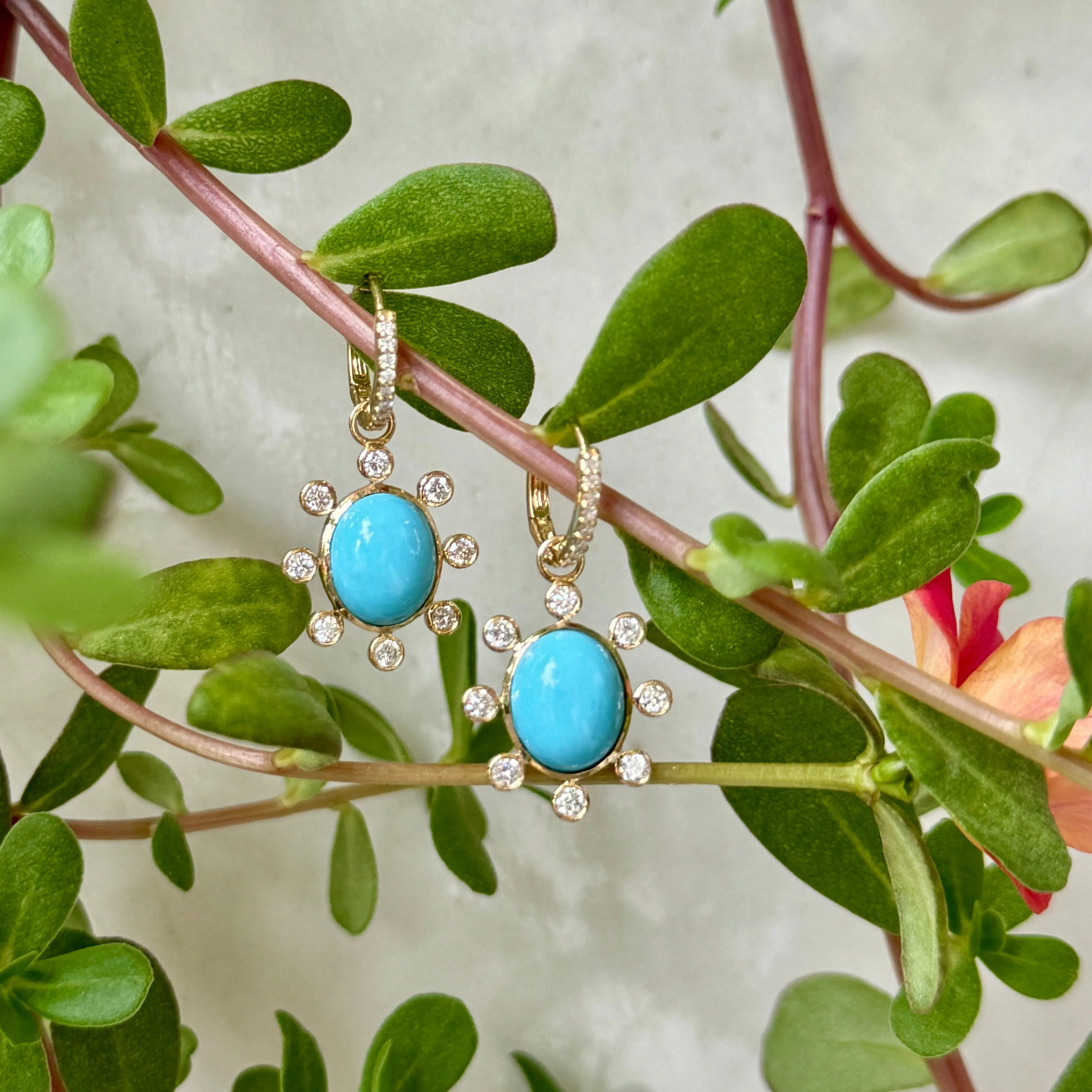Turquoise and Diamond Burst Drops